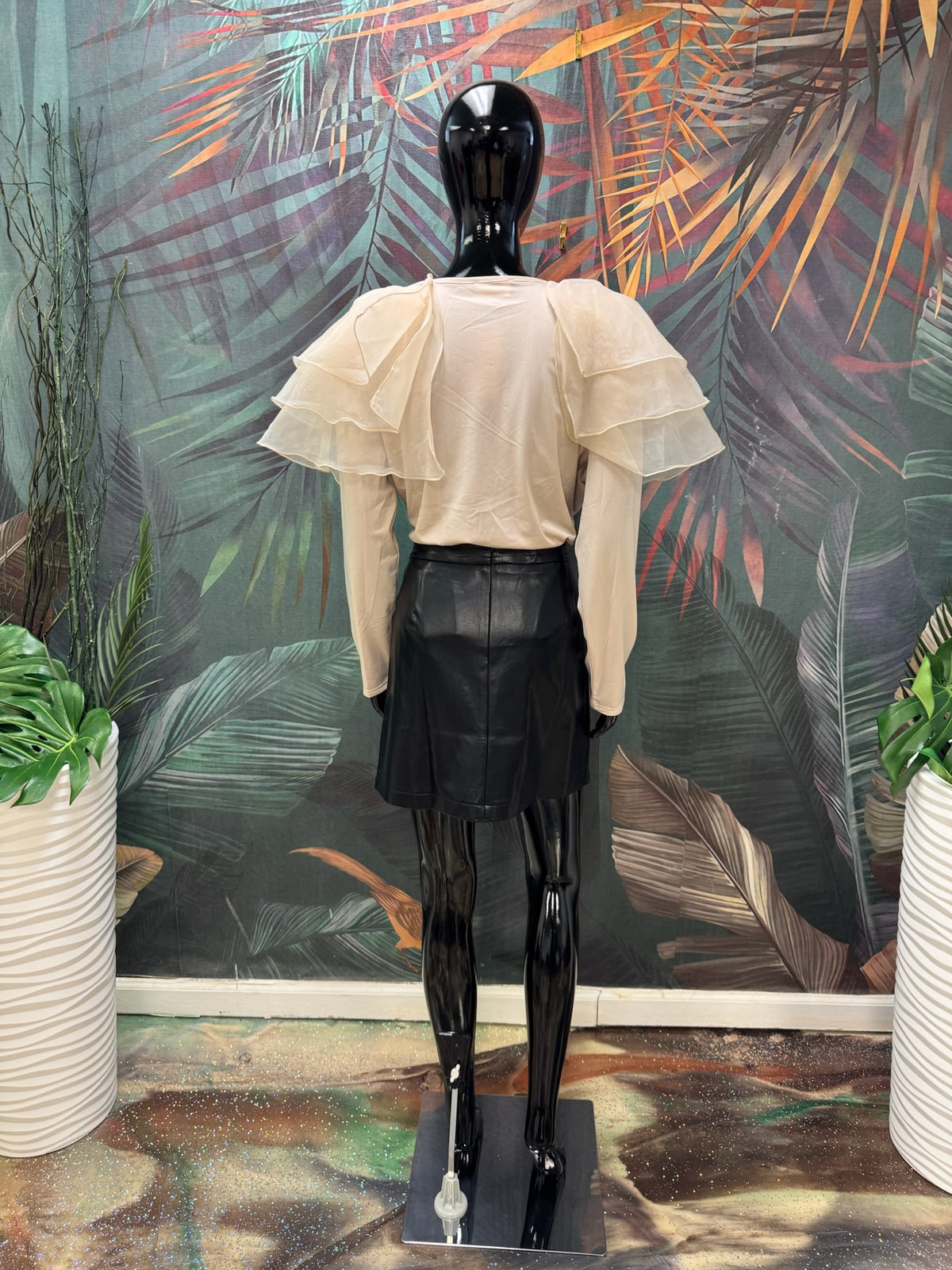 Bodysuit w/Organza Sleeve