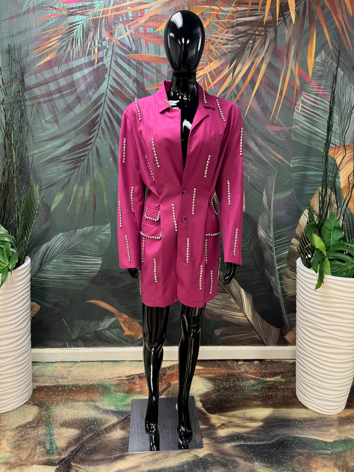 Pink Coat Dress Bling