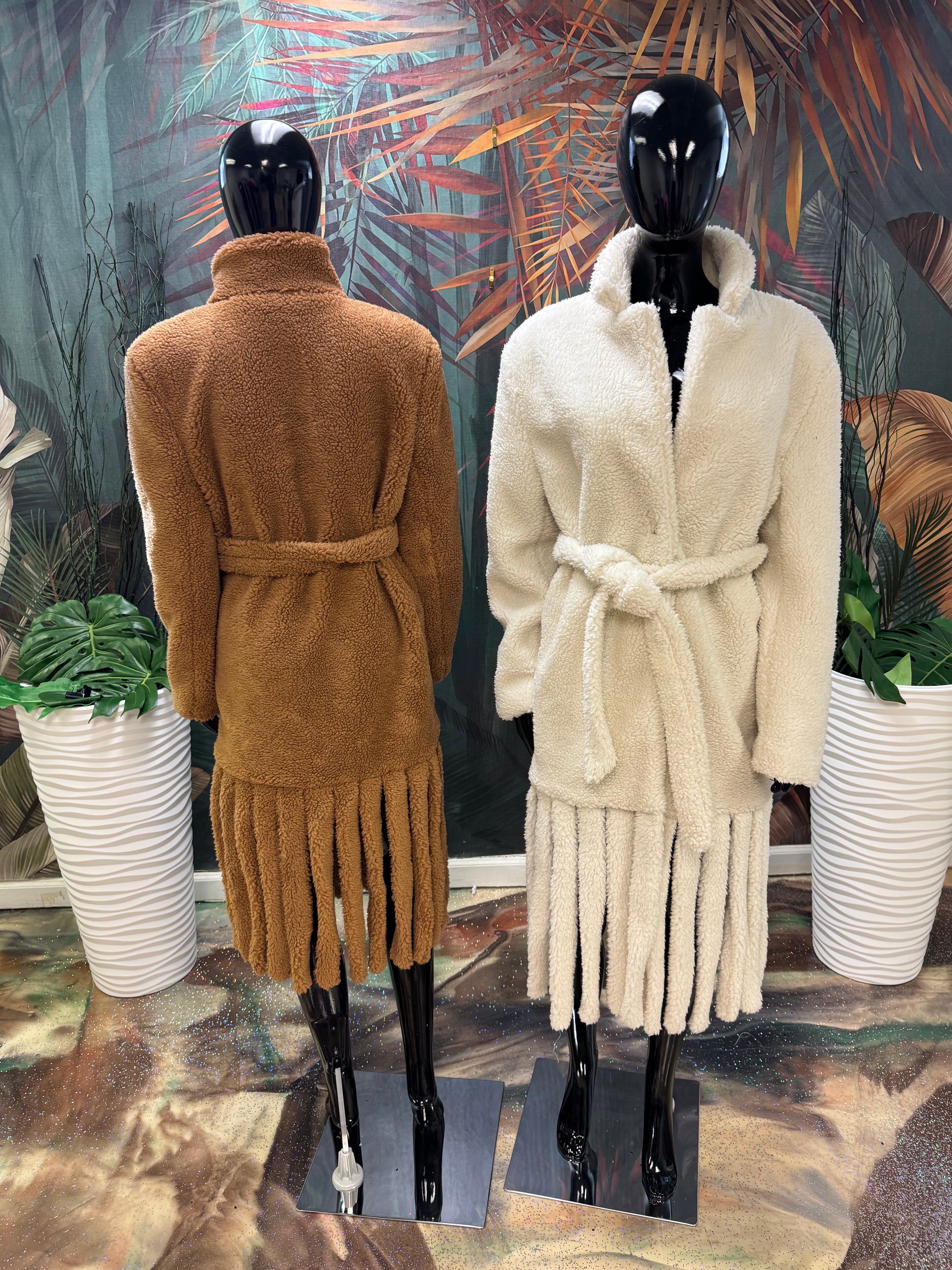 Plush Fringe Coat